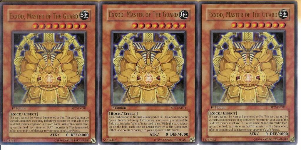 3x Exxod, Master Of The Guard Yugioh 1st Ultra SD7EN001 M Photo by